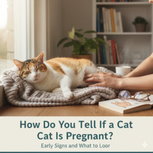 make a blog feature image for title How Do You Tell If a Cat Is Pregnant